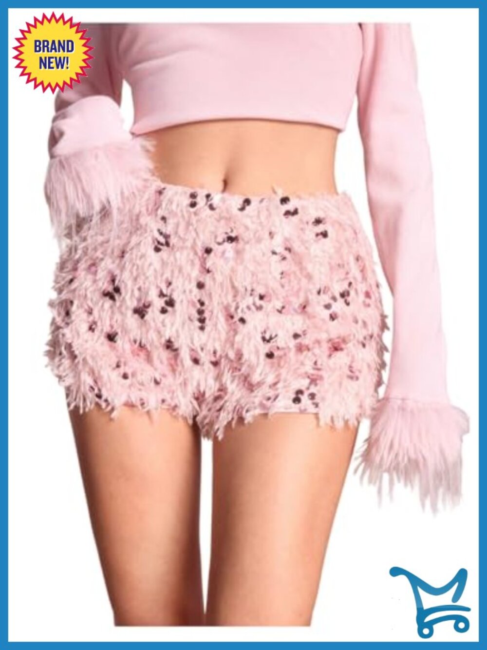 Fuzzy Sequin Shorts Low Rise Y2K Party Club Rave Hot Pants Festival Outfits